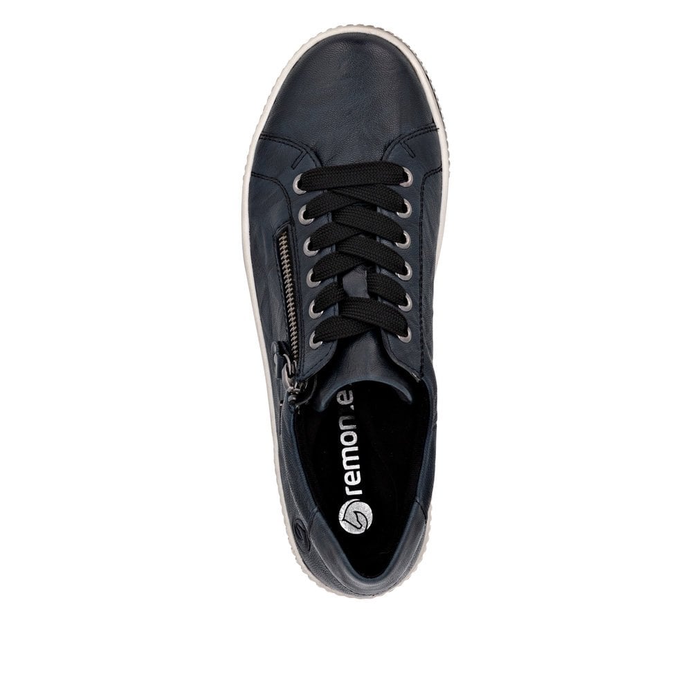 Remonte D0700 Water Resistant Lace & Zip Up - Blue - image 006 |ww_colour=blue|ww_order=006|
