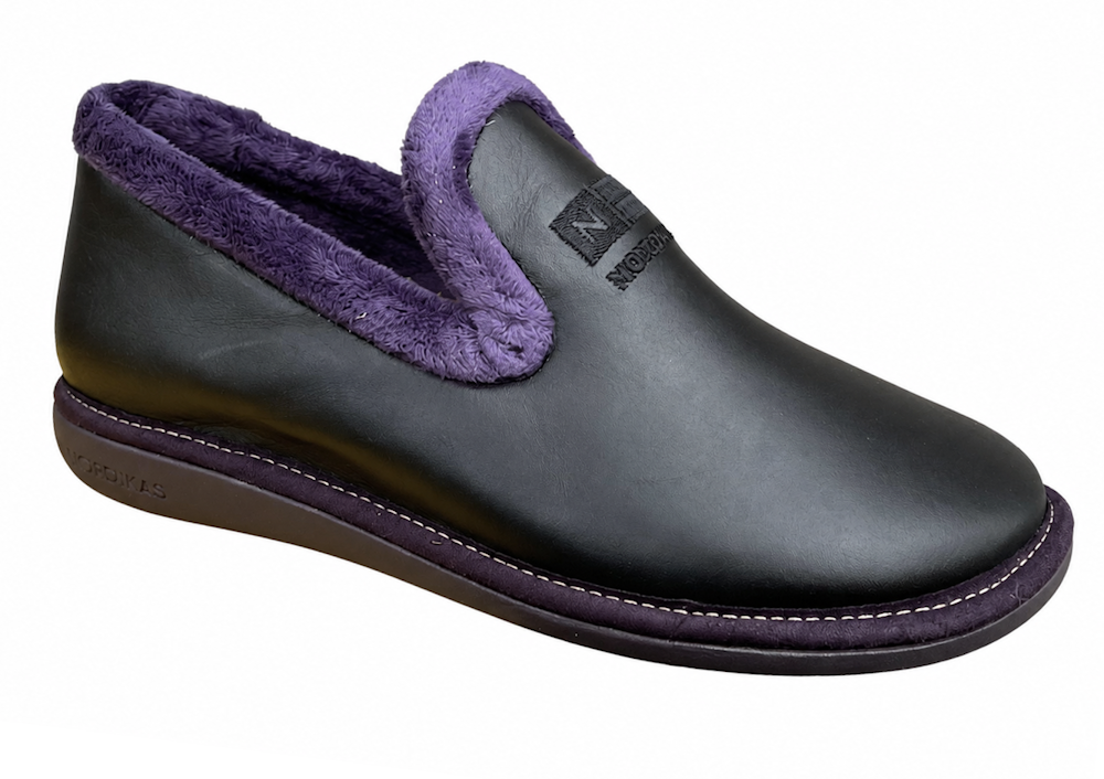 Nordikas Womens Nicola 305-4 Negro/Black Full Leather Slipper -  Updated Sole