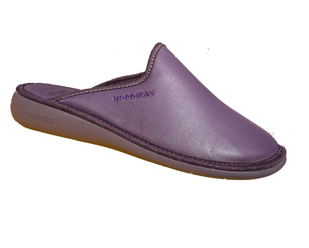 Nordikas 347 Naomi Violeta/Purple Womens Leather Mule Slipper - Updated Sole