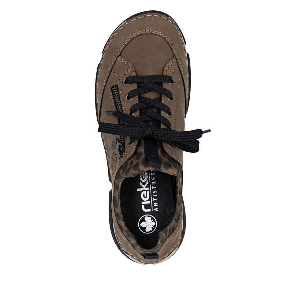 Rieker 45973-24 Brown Leopard Slip On Shoes