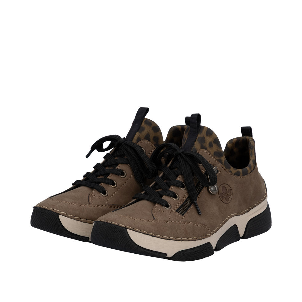 Rieker 45973-24 Brown Leopard Slip On Shoes