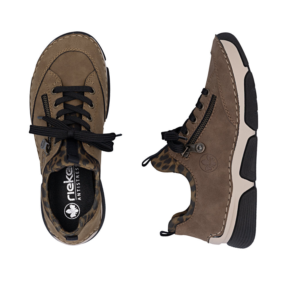 Rieker 45973-24 Brown Leopard Slip On Shoes