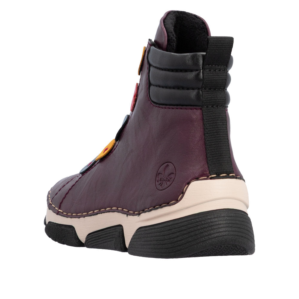 Rieker 45977-30 Purple Zip Up Ankle Boot
