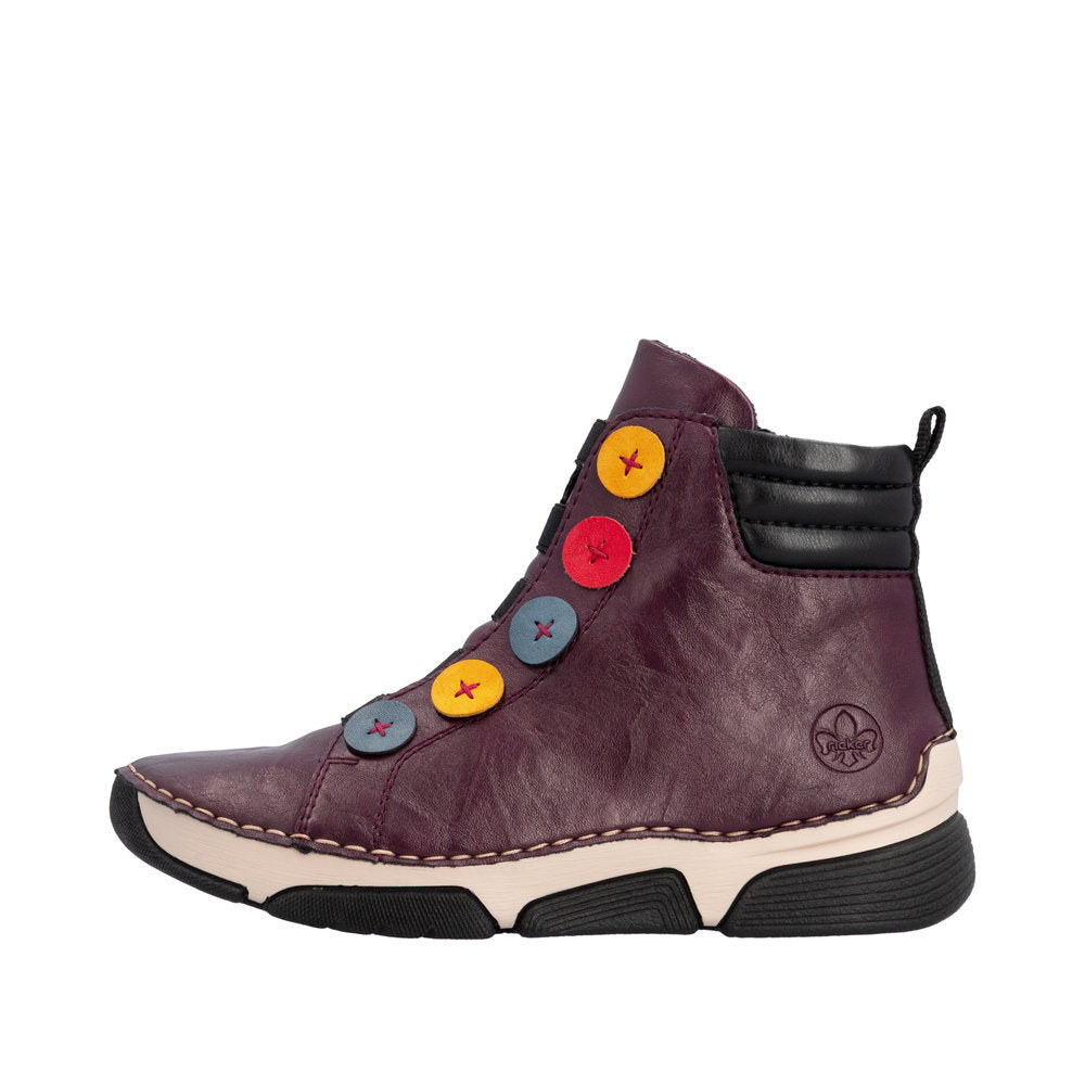 Rieker 45977-30 Purple Zip Up Ankle Boot