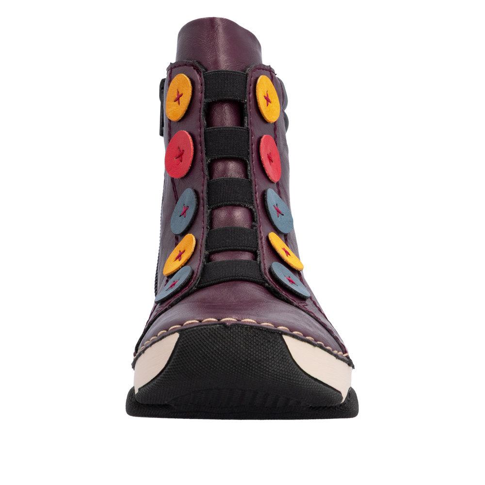 Rieker 45977-30 Purple Zip Up Ankle Boot