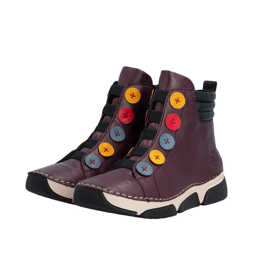 Rieker 45977-30 Purple Zip Up Ankle Boot