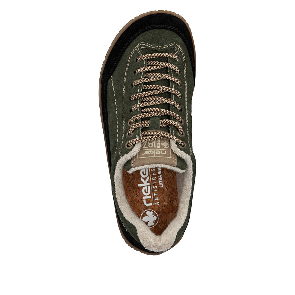 Rieker 52303-54 Green Wide Fit Lace Up Casual Shoe