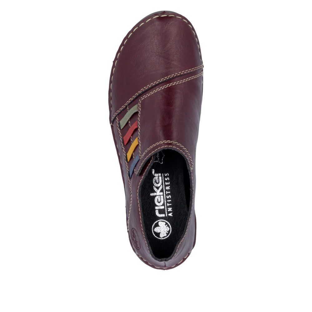 Rieker 52560-30 Burgundy Slip On Shoe