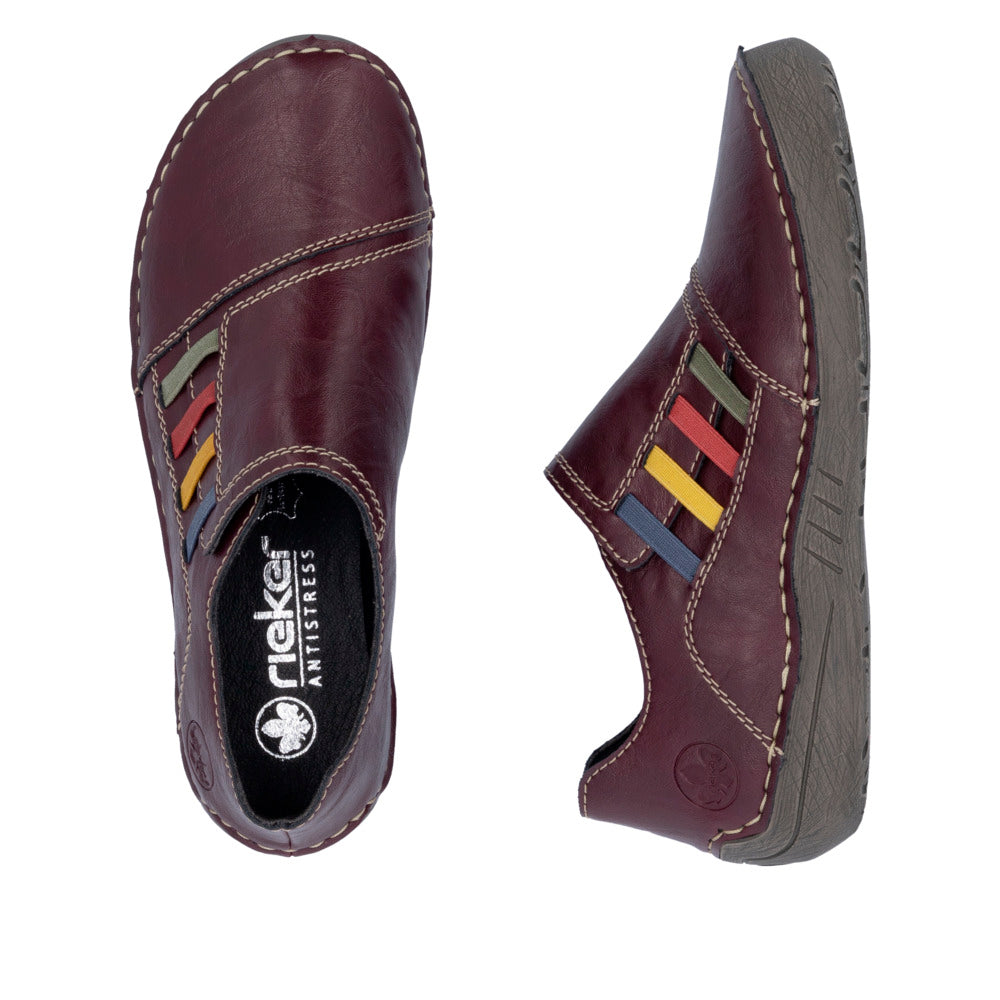 Rieker 52560-30 Burgundy Slip On Shoe