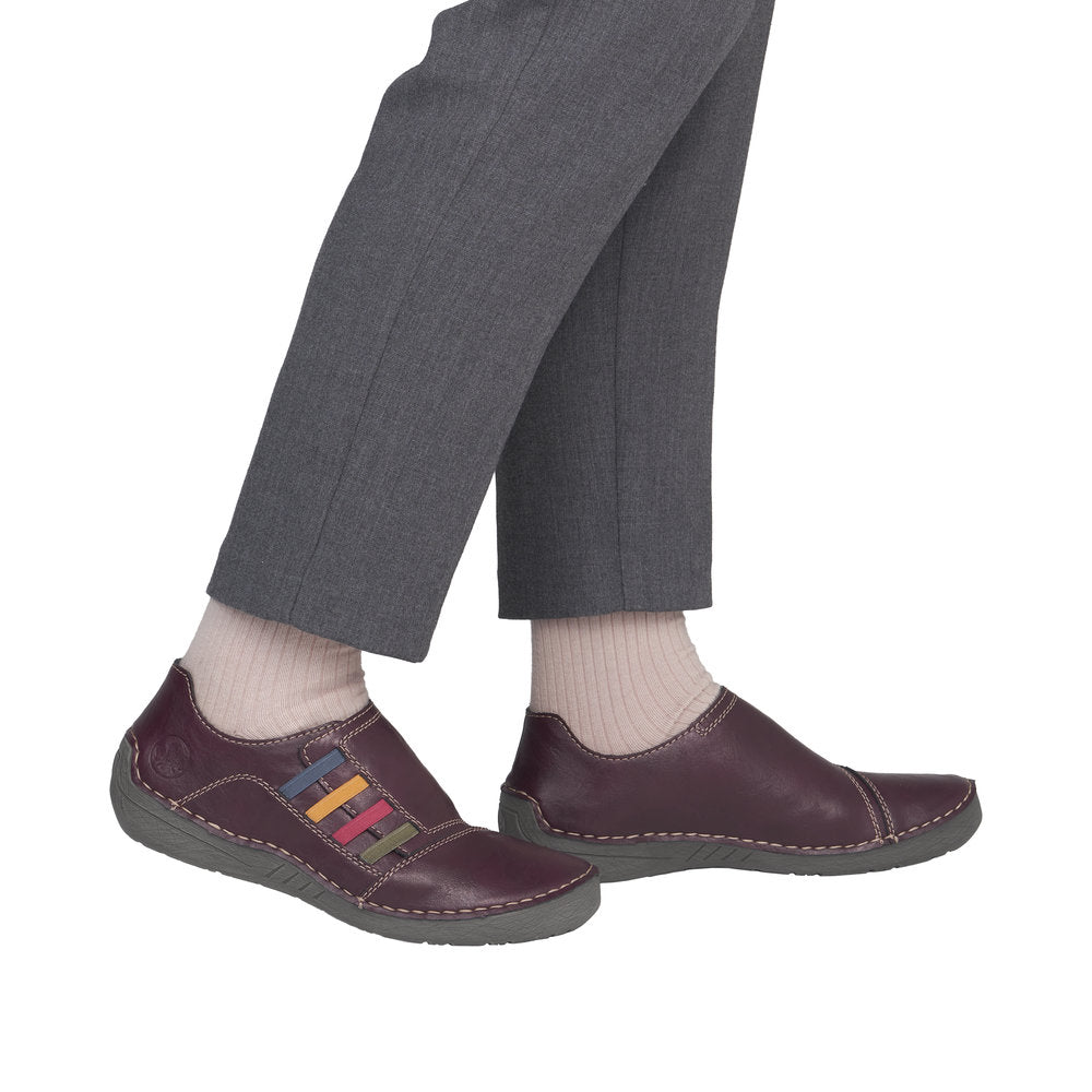 Rieker 52560-30 Burgundy Slip On Shoe