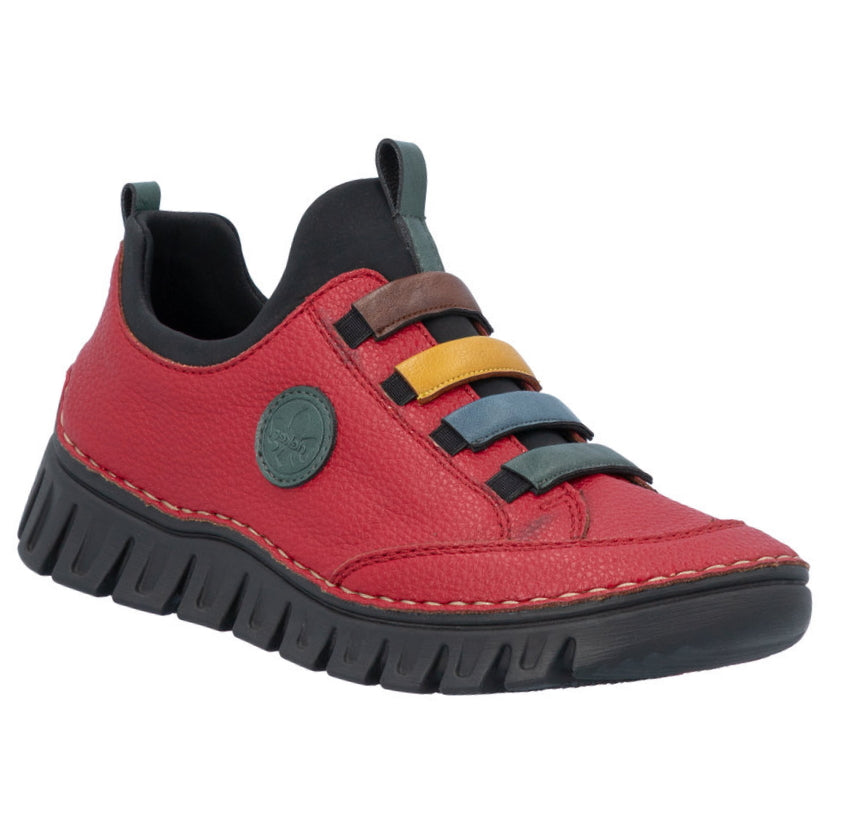 Rieker 57550-33 Red Slip On Shoe