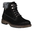 Josef Seibel Waylon 05 Water Resistant Lace & Zip Up Black Ankle Boot