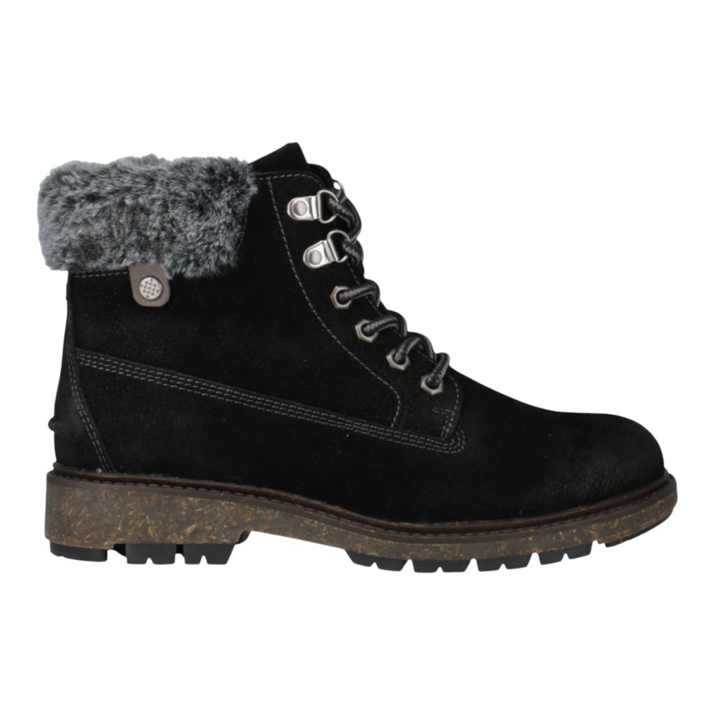 Josef Seibel Waylon 05 Water Resistant Lace & Zip Up Black Ankle Boot