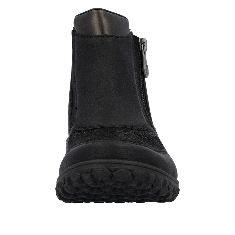 Rieker 59558-00 Black Zip Up Ankle Boot