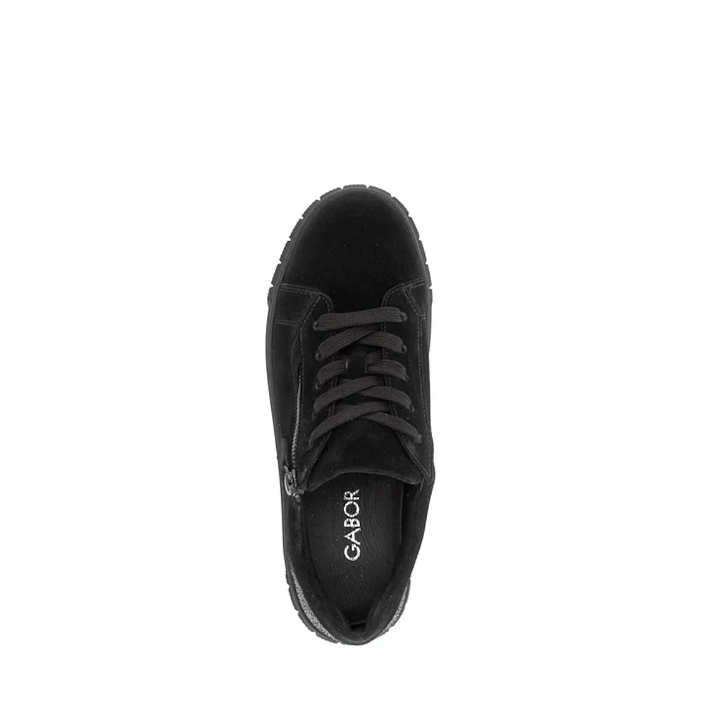 Gabor 6017.03.001 Fairway Black Suede H Fit Trainer
