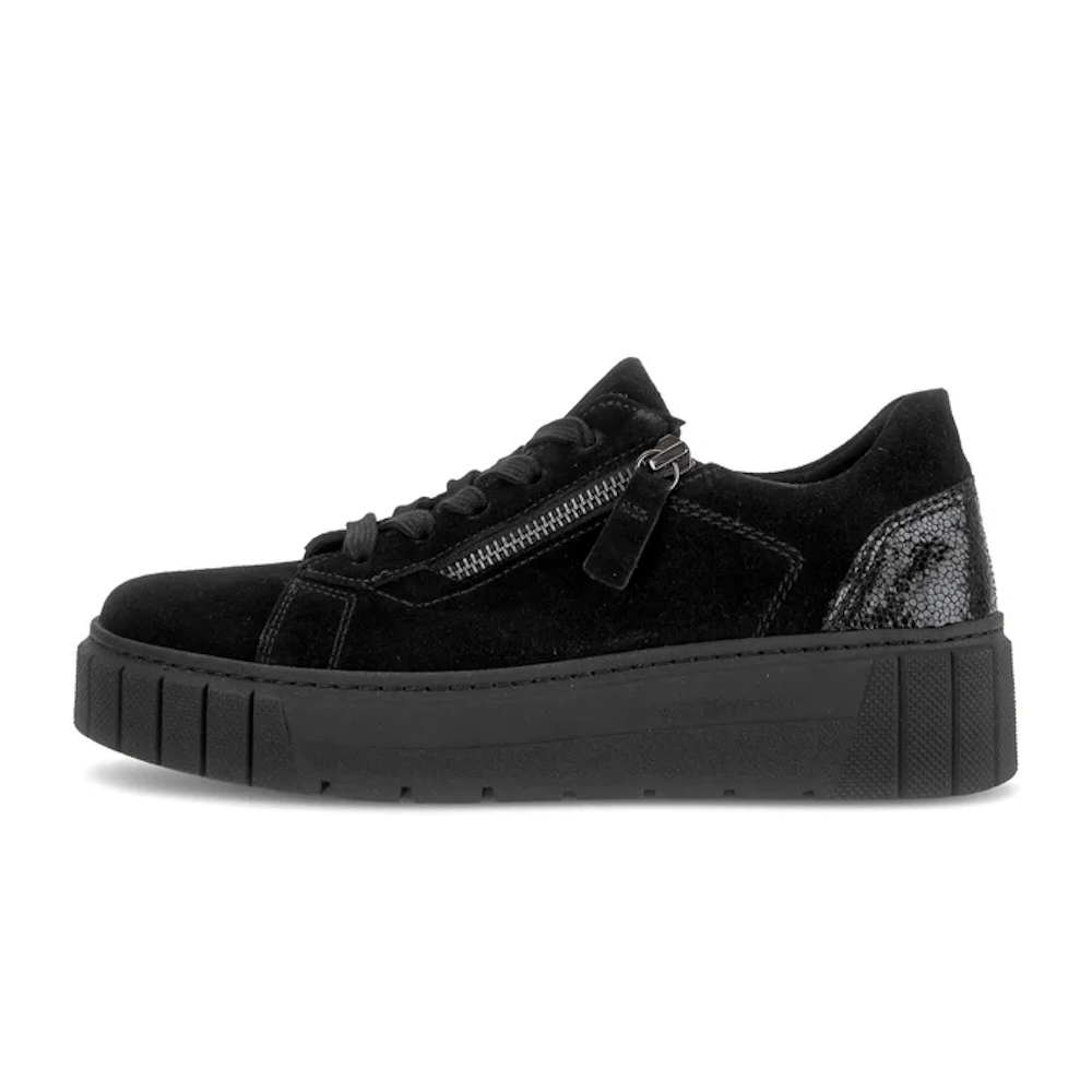 Gabor 6017.03.001 Fairway Black Suede H Fit Trainer
