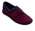 Nordikas 6348 Rubi/Red Womens Full Suede Slipper with Hook & Loop Fastening - Updated Sole