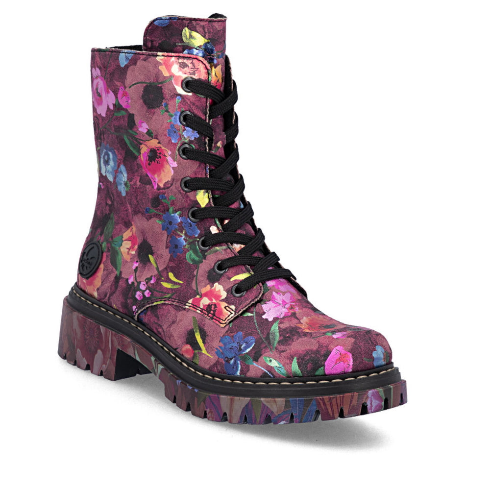 Rieker 72627-92 Floral Ankle Boots