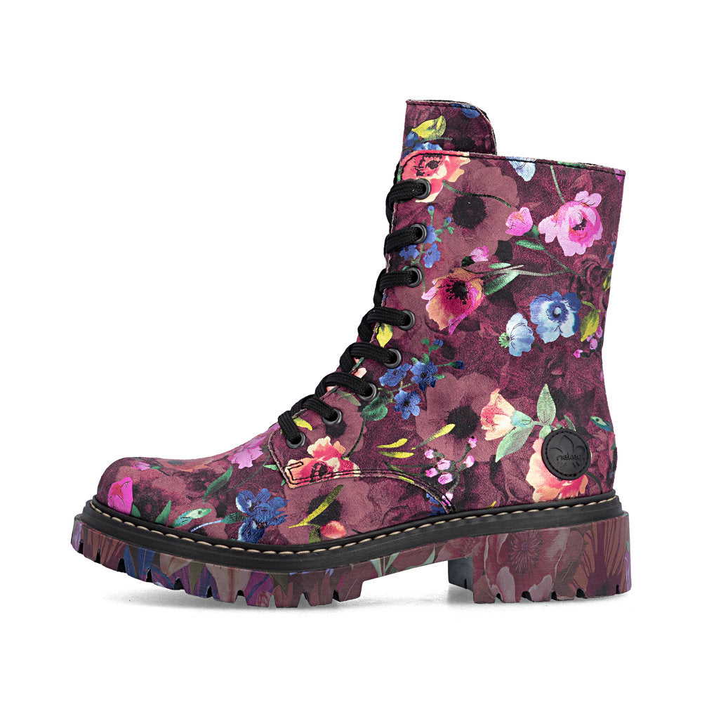 Rieker 72627-92 Floral Ankle Boots