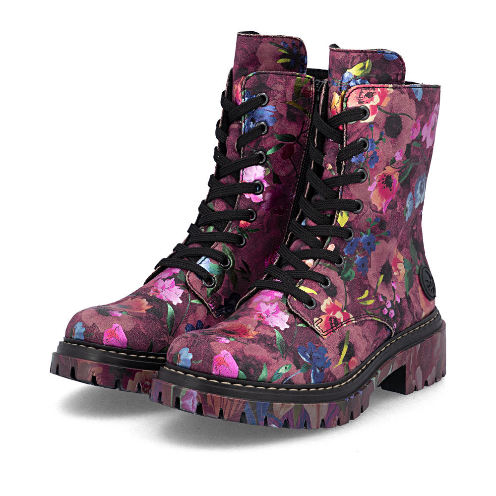 Rieker 72627-92 Floral Ankle Boots