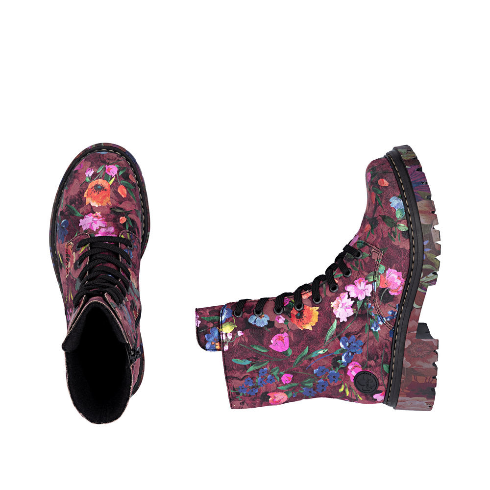 Rieker 72627-92 Floral Ankle Boots