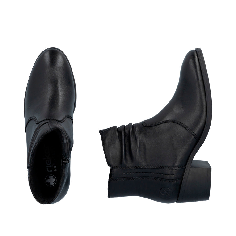 Rieker 73953-00 Leather Heeled Boot