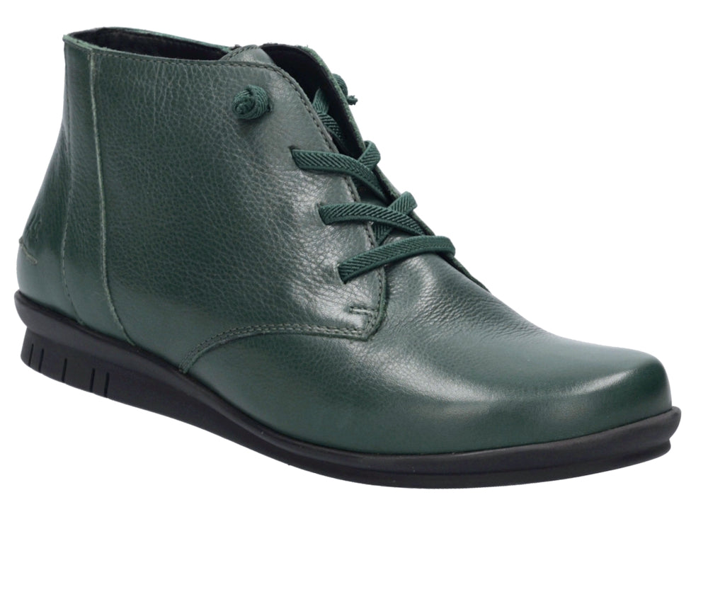 Josef Seibel Violet 03 Bosco/Green Elasticated Lace & Zip Up Ankle Boot