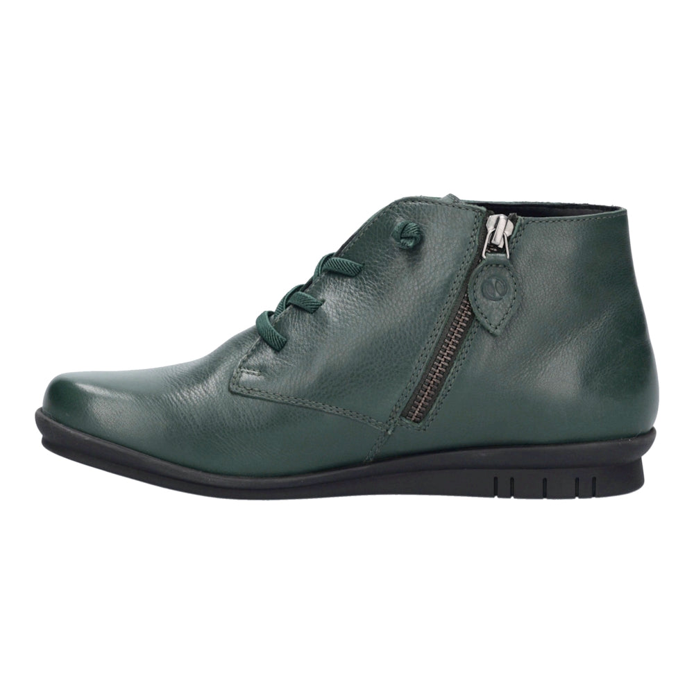 Josef Seibel Violet 03 Bosco/Green Elasticated Lace & Zip Up Ankle Boot