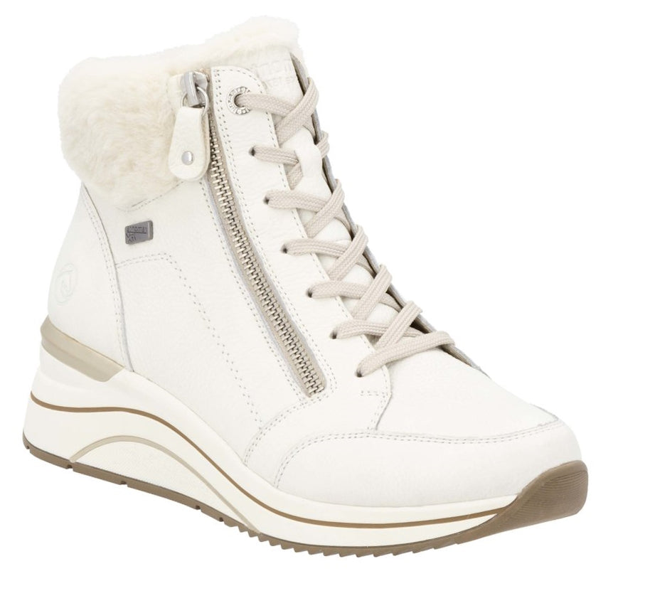 Remonte D0T77-80 Zip/Lace Up Fluffy Ankle Boot