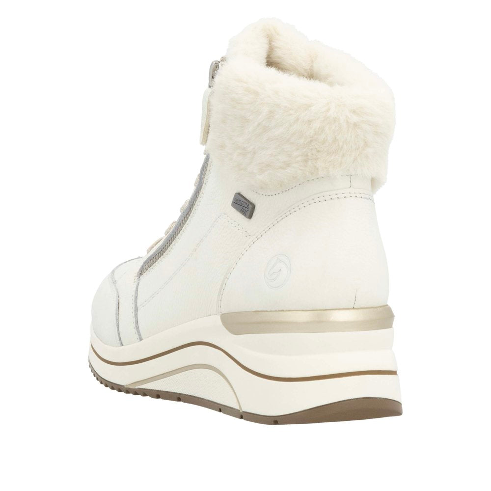 Remonte D0T77-80 Zip/Lace Up Fluffy Ankle Boot