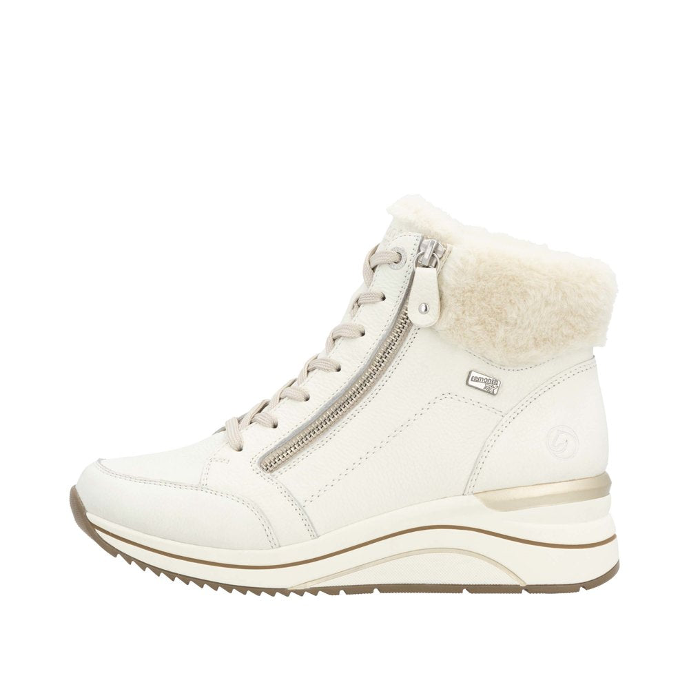 Remonte D0T77-80 Zip/Lace Up Fluffy Ankle Boot