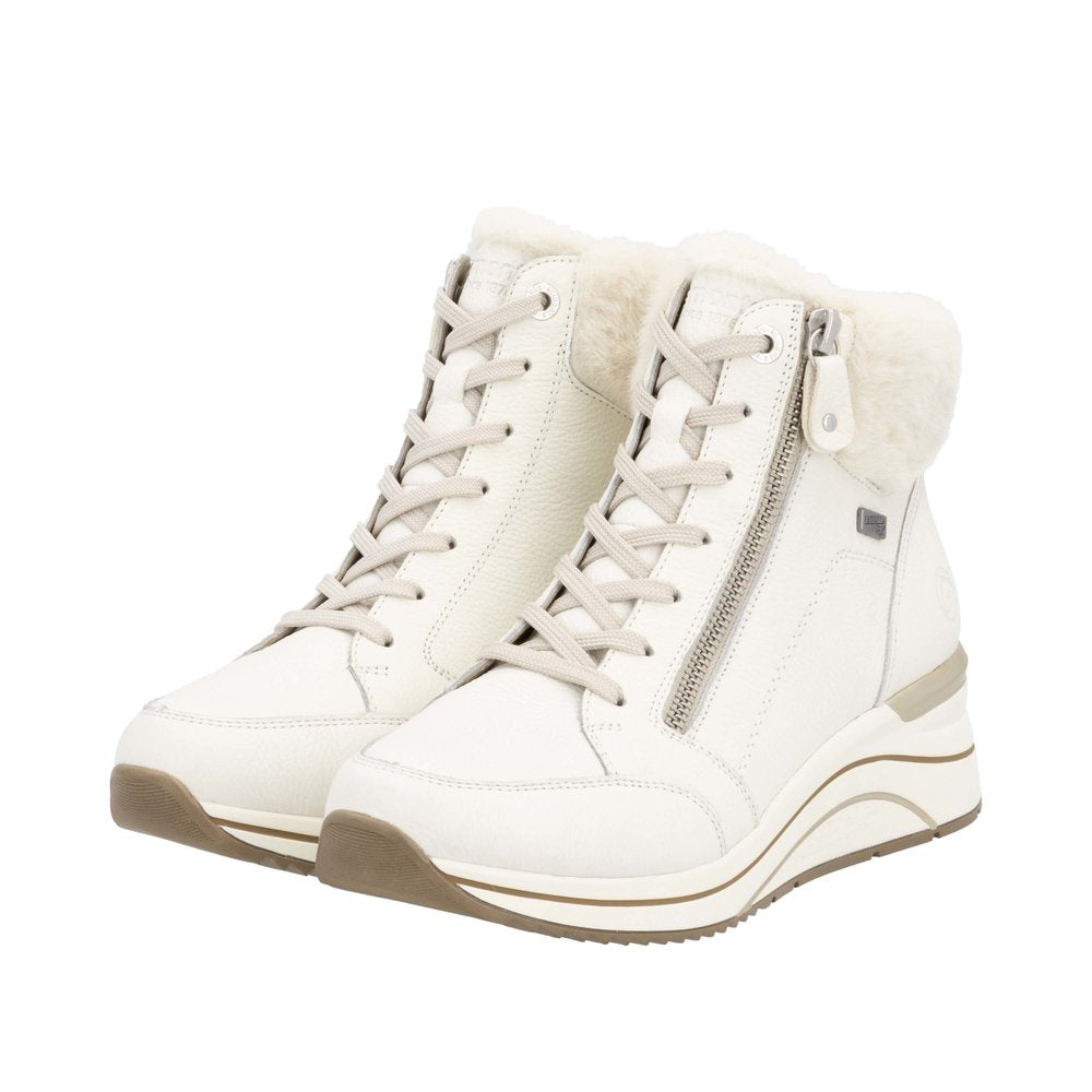 Remonte D0T77-80 Zip/Lace Up Fluffy Ankle Boot