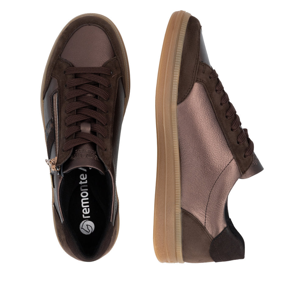 Remonte D2C04-90 Lace & Zip Up Casual Trainer Shoe