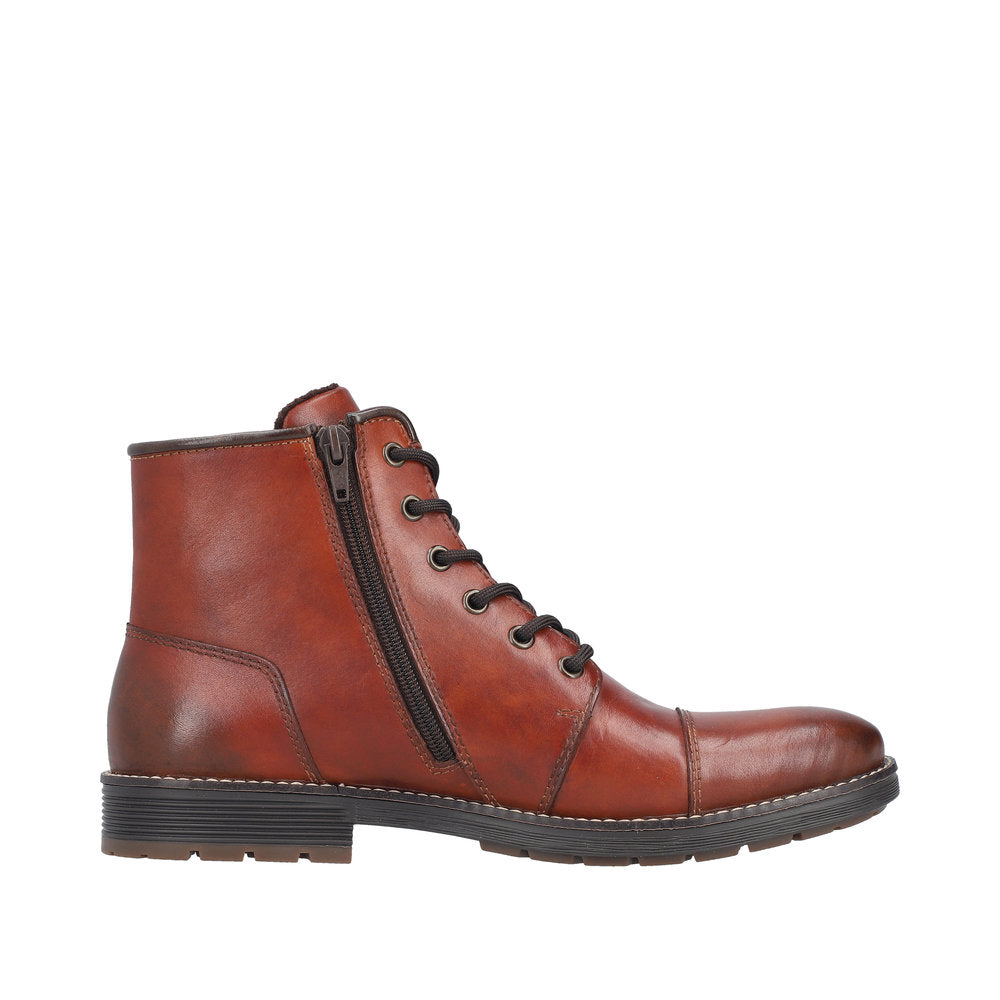 Rieker F4546-24 Brown Lace & Zip Up Boot