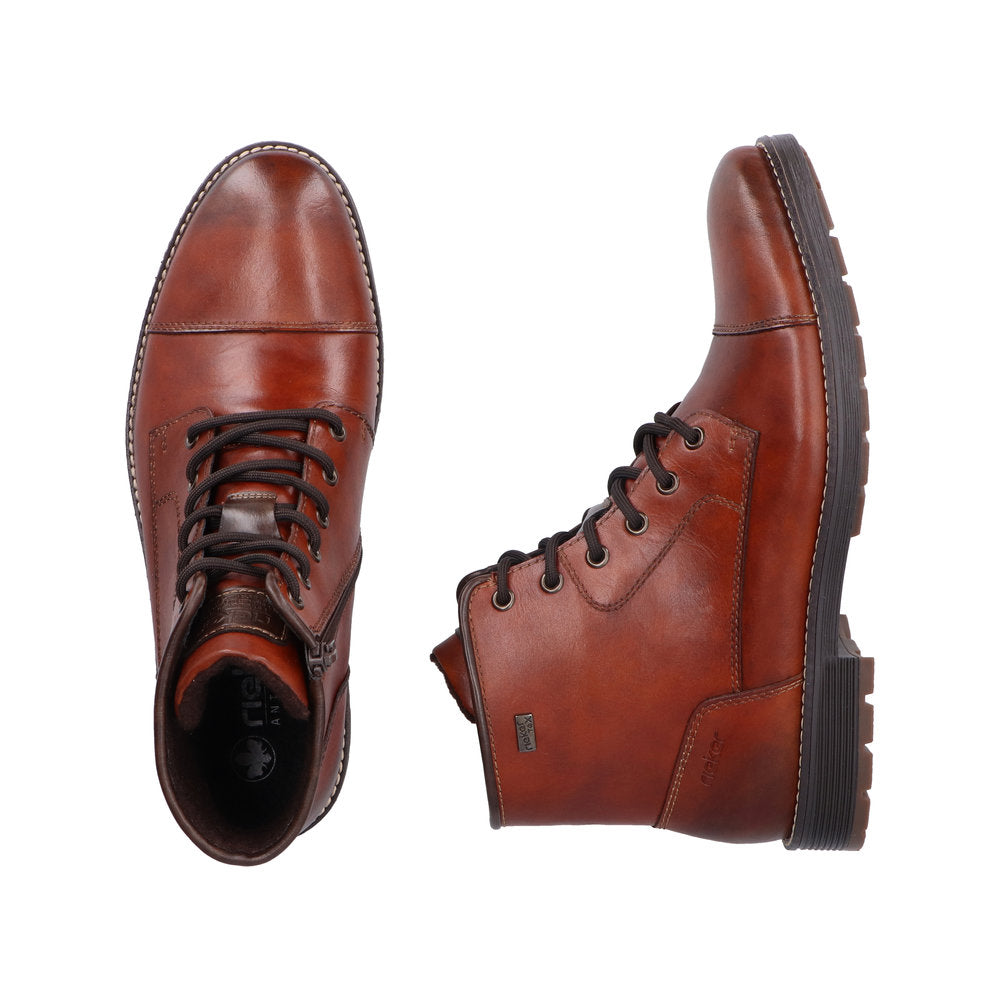 Rieker F4546-24 Brown Lace & Zip Up Boot