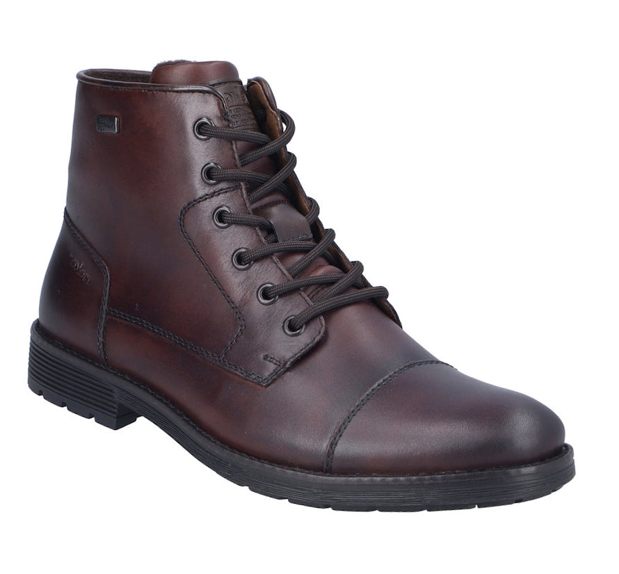 Rieker F4546-25 Dark Brown Lace & Zip Up Boot