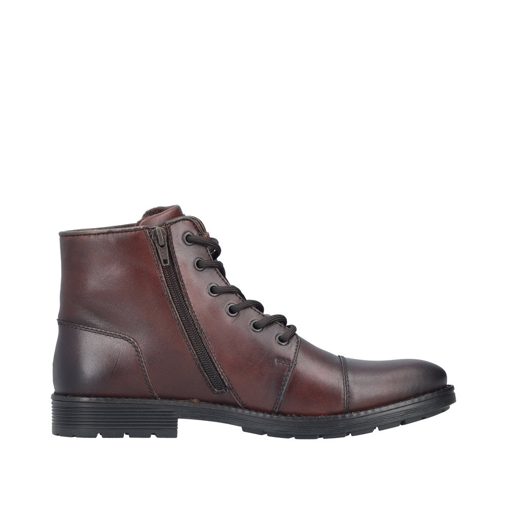 Rieker F4546-25 Dark Brown Lace & Zip Up Boot