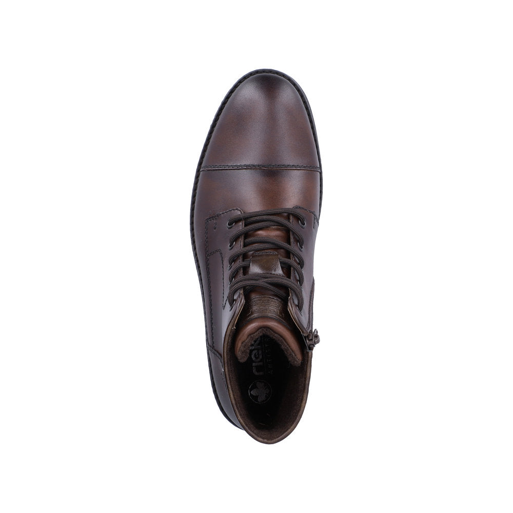 Rieker F4546-25 Dark Brown Lace & Zip Up Boot