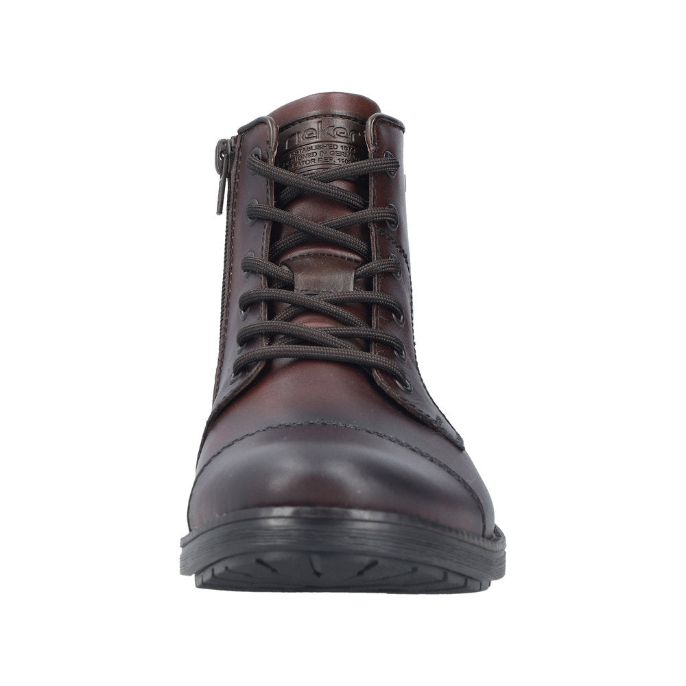 Rieker F4546-25 Dark Brown Lace & Zip Up Boot