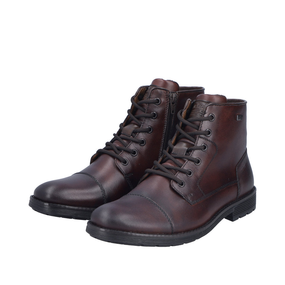Rieker F4546-25 Dark Brown Lace & Zip Up Boot