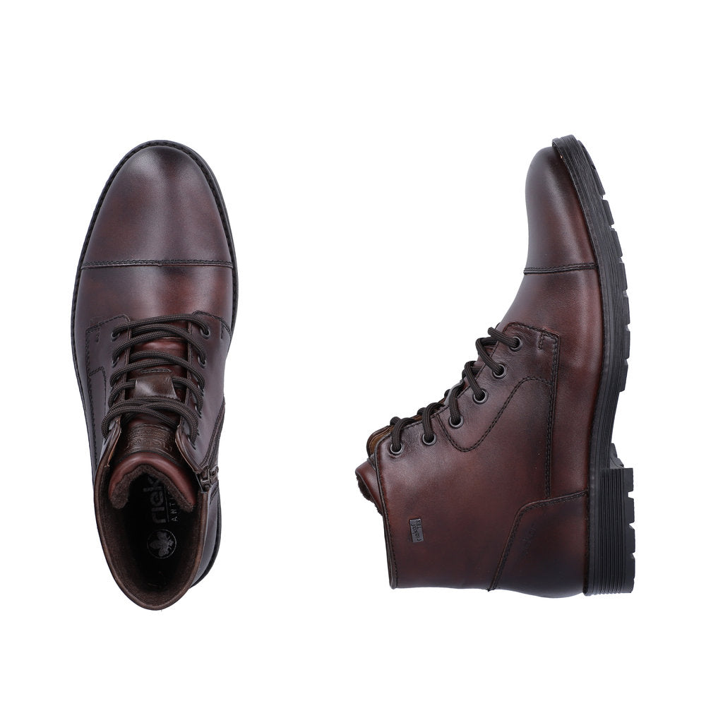 Rieker F4546-25 Dark Brown Lace & Zip Up Boot