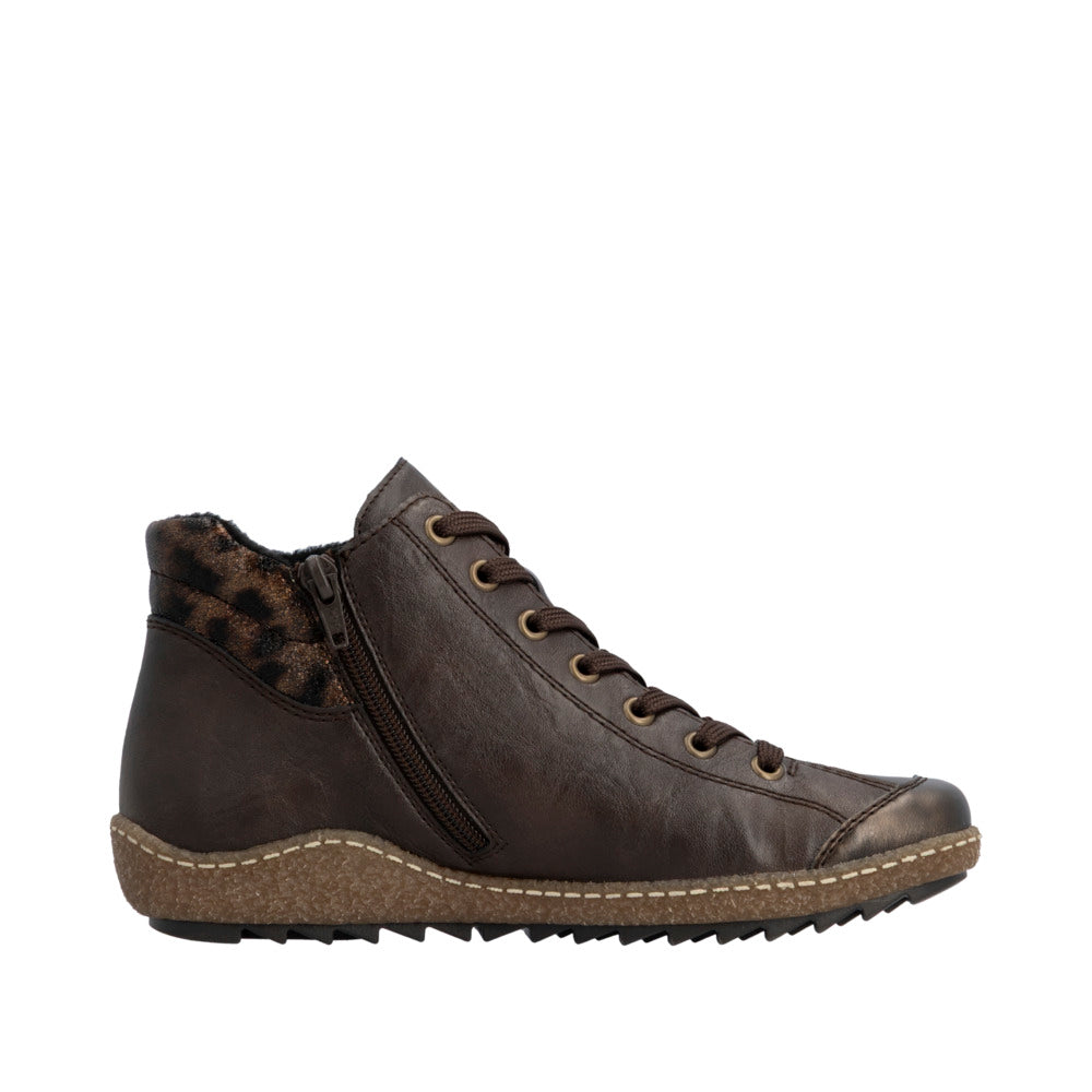 Rieker L7514-25 Brown Liv Zip Up Ankle Boot