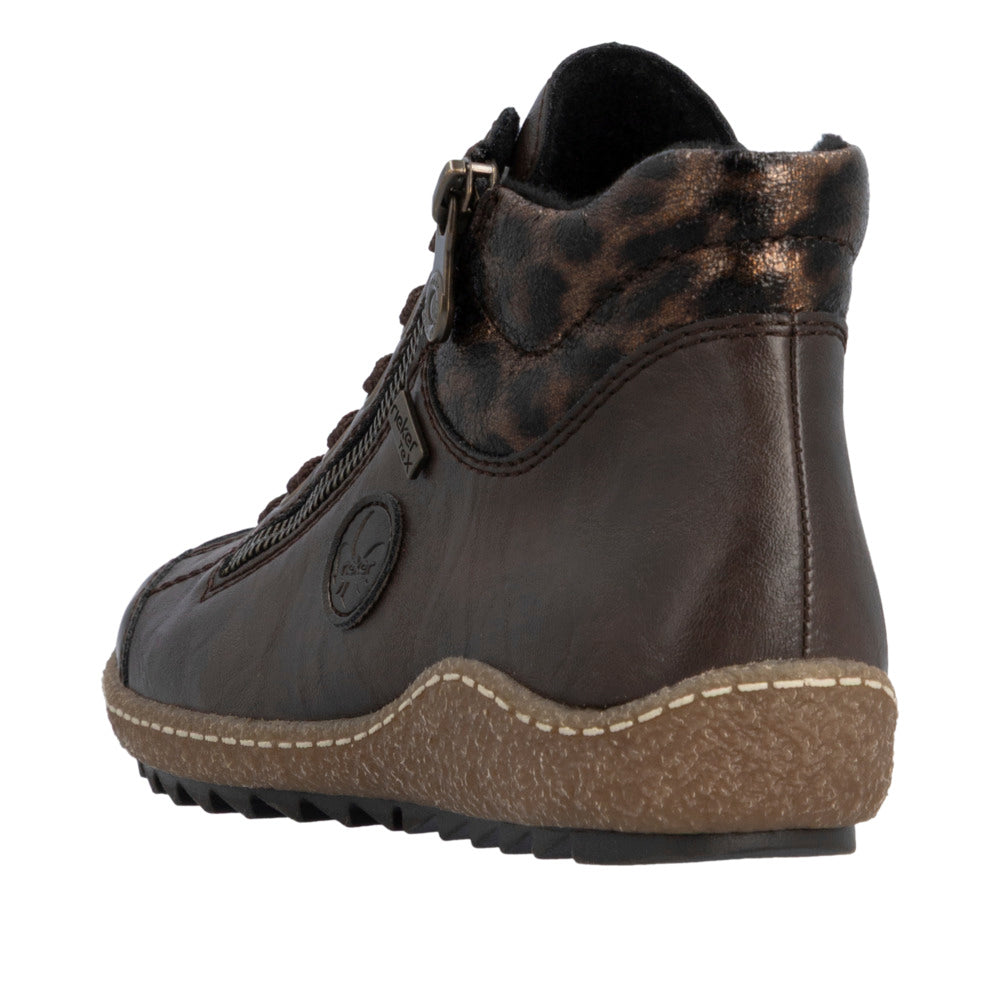 Rieker L7514-25 Brown Liv Zip Up Ankle Boot