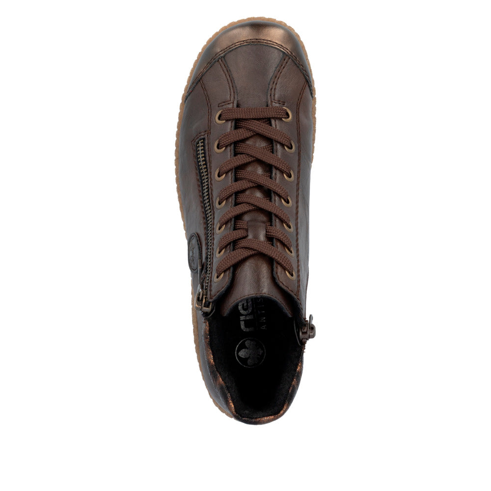 Rieker L7514-25 Brown Liv Zip Up Ankle Boot