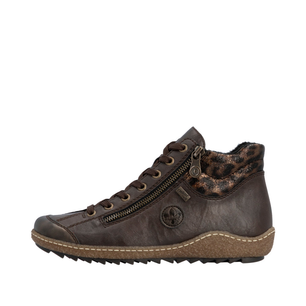 Rieker L7514-25 Brown Liv Zip Up Ankle Boot