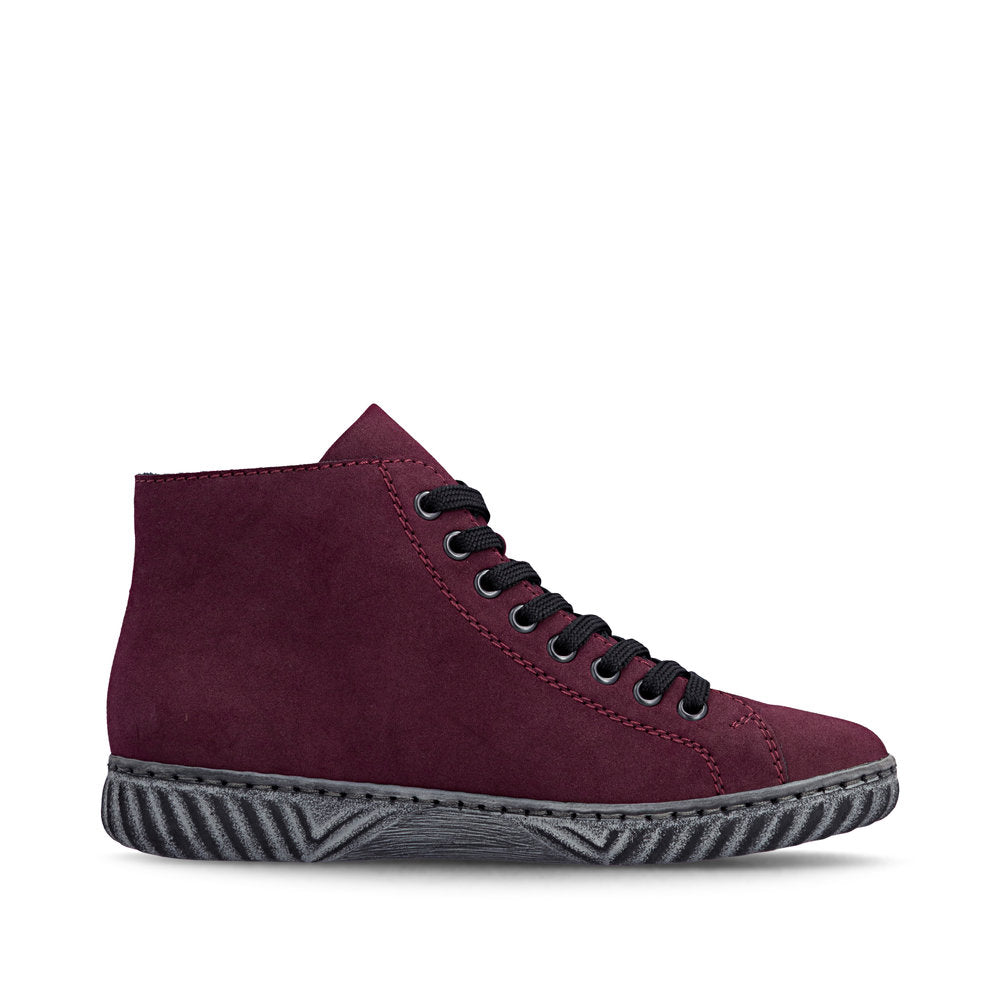 Rieker N0921-35 Red Lace & Zip Up Boot