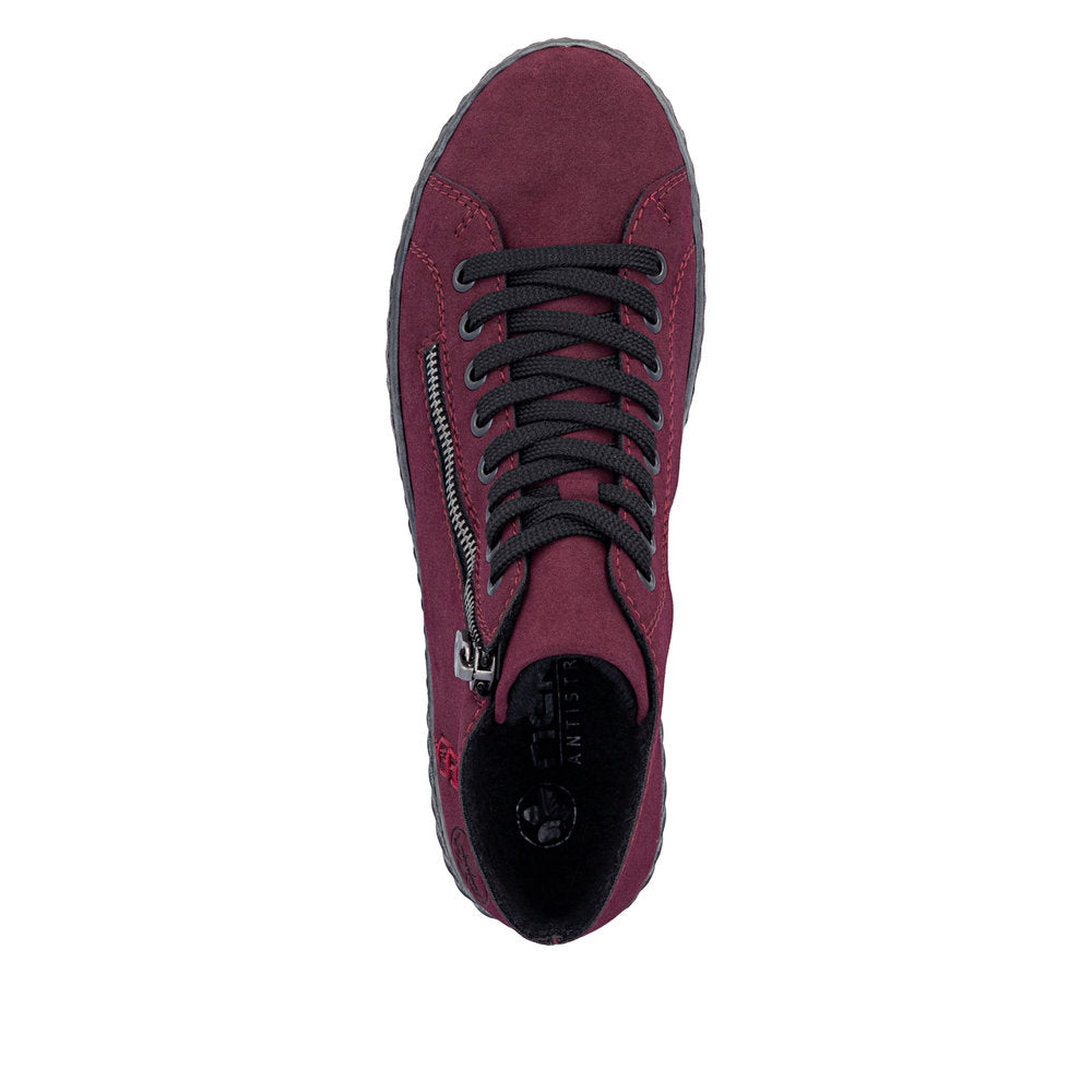 Rieker N0921-35 Red Lace & Zip Up Boot