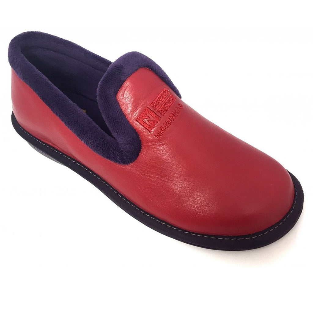 Nordikas Womens Nicola 305 Rojo/Red Full Leather Slipper - Updated Sole
