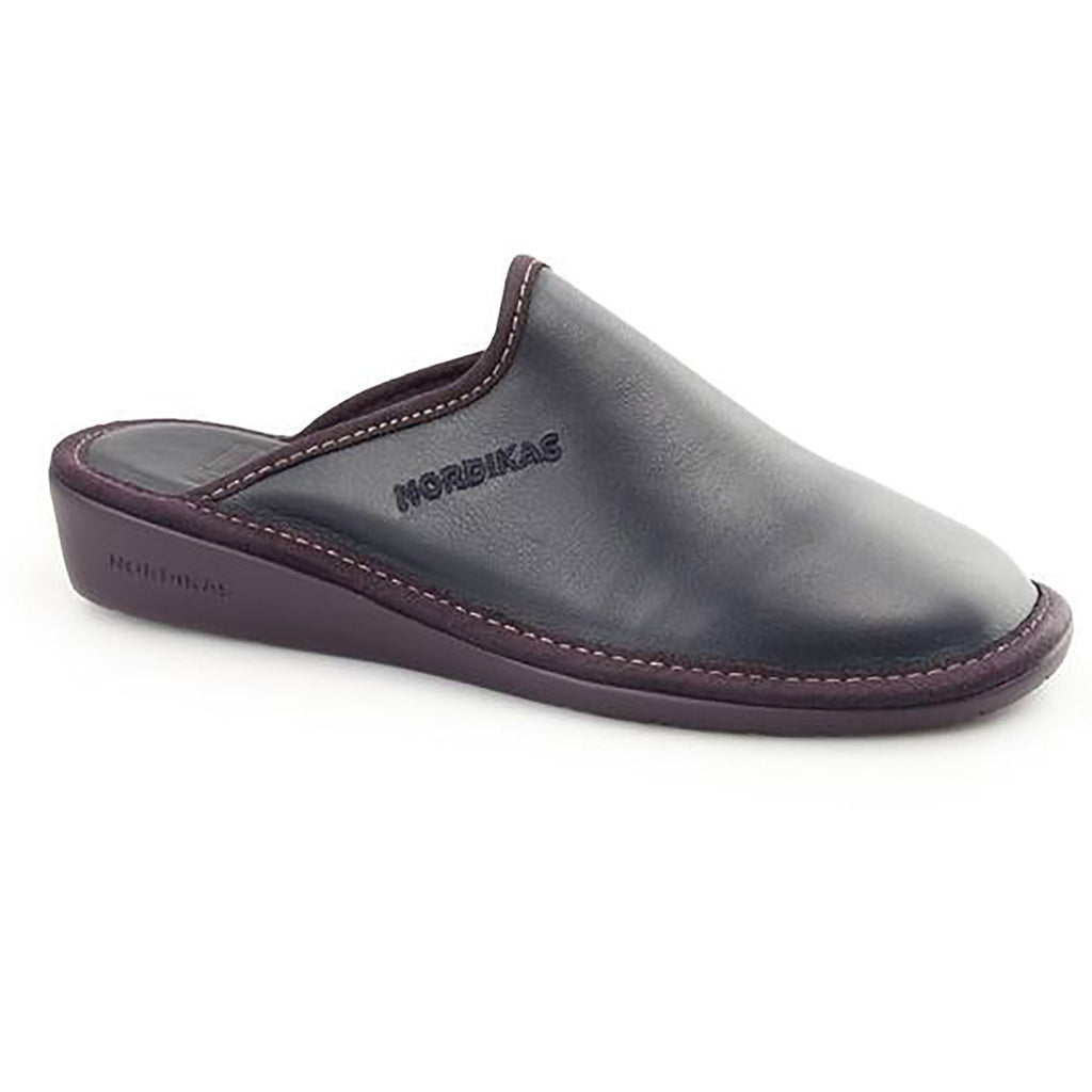 Nordikas 347 Naomi Marino/Navy Womens Leather Mule Slipper -  Updated Sole