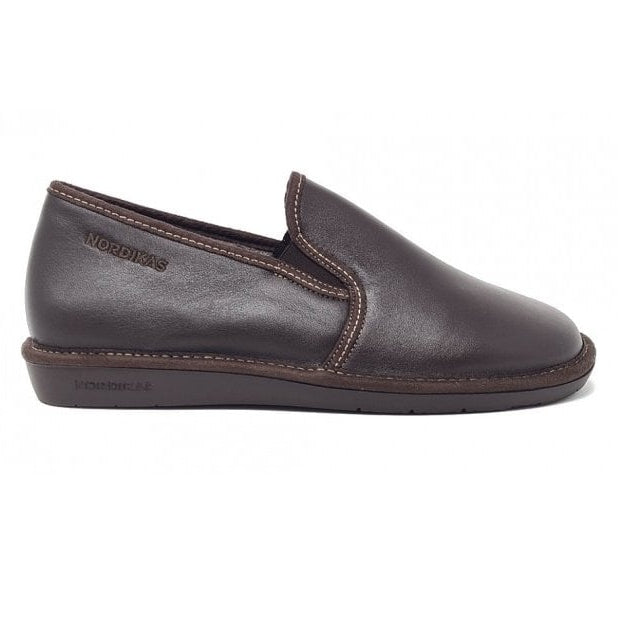 Nordikas Mens 663 Full Leather Slipper - Moka/Brown - image 001 |ww_colour=moka-brown|ww_order=001|